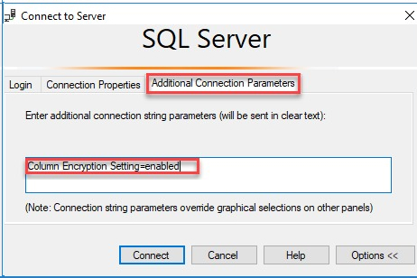 Additional connection parameter